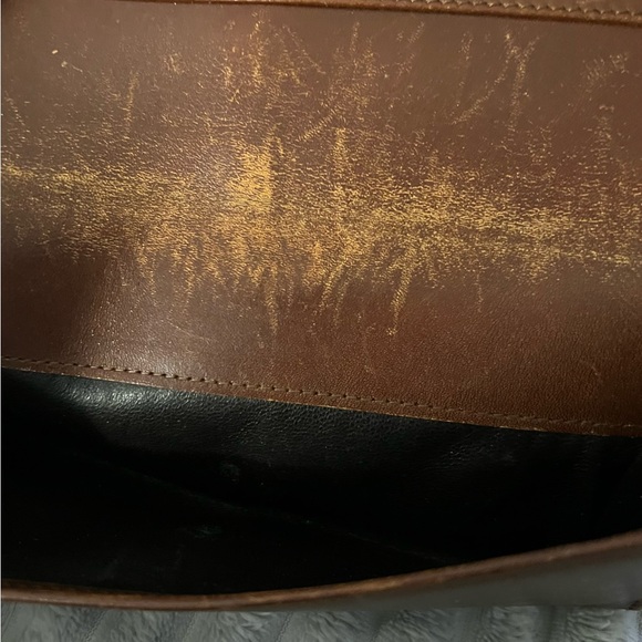 GUCCI Vintage Distressed Brown Fold Over Leather Wallet Multiple Slots Rare - Picture 2 of 15